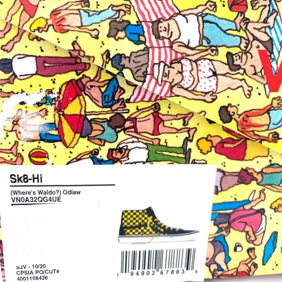 💖MEGA SALE💖VANS x Where’s Waldo Sk8-Hi Checker Black Suede Women's VN0A32QG4UE - Picture 8 of 8